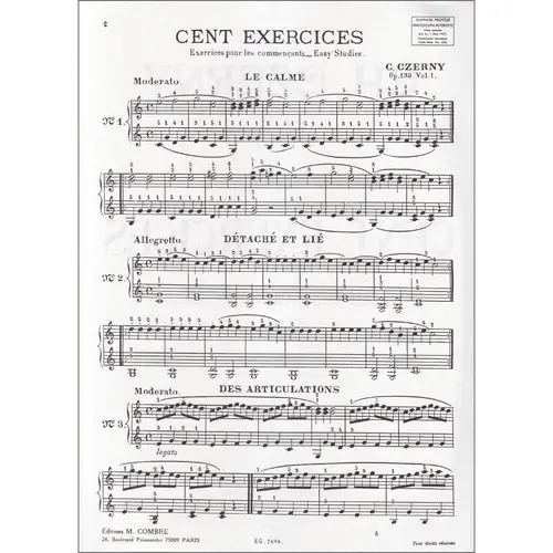 Cent Exercices pour les Commençants Op.139