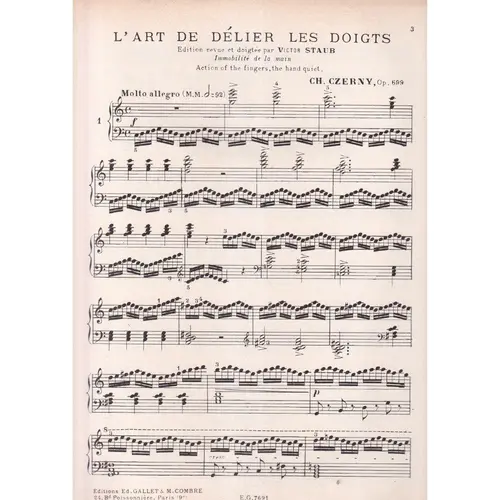 L'Art de délier les doigts pour Piano Op.699