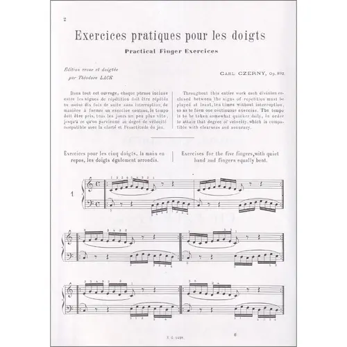 Exercices pratiques pour les doigts Op.802 Vol.1
