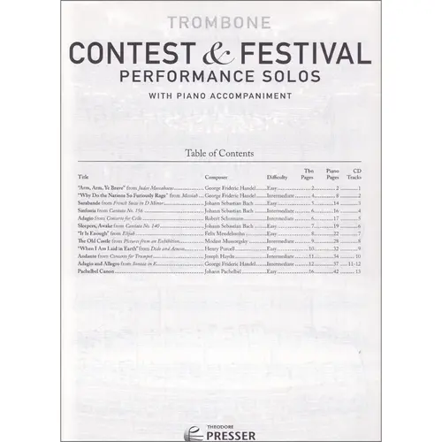 Contest E Festival Performance Solos - Trombone