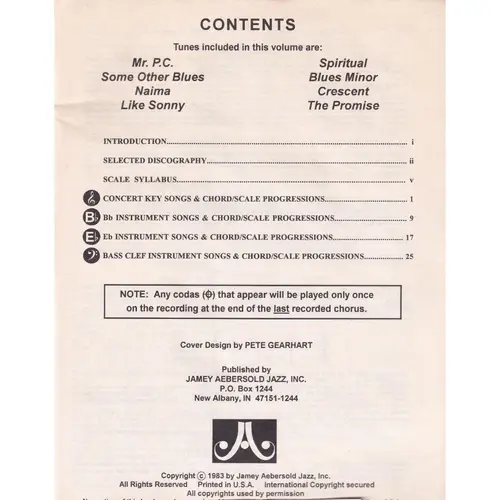 Ja027 - John Coltrane - Jamey Aebersold Jazz