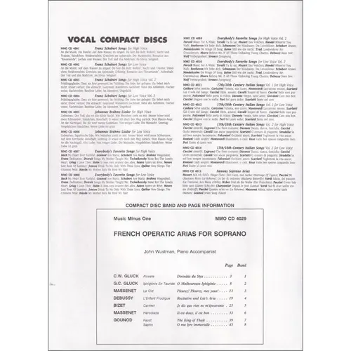 French Operatic Arias For Soprano - Vocal Accompaniments