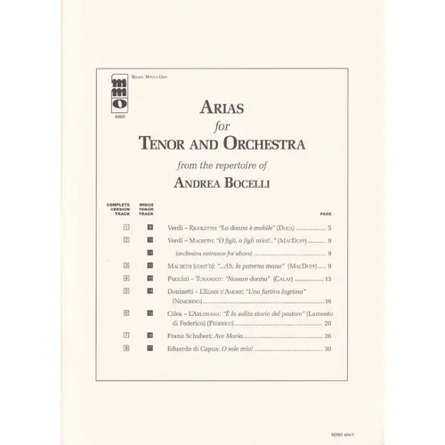 Italian Tenor Arias With Orquestra... From Repertoire Of Andrea Bocelli