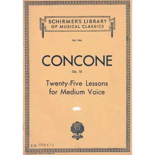 Twenty-five lessons for medium voice Op.10