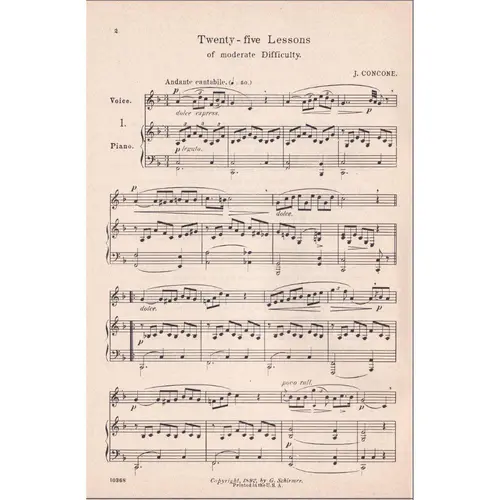 Twenty-five lessons for medium voice Op.10