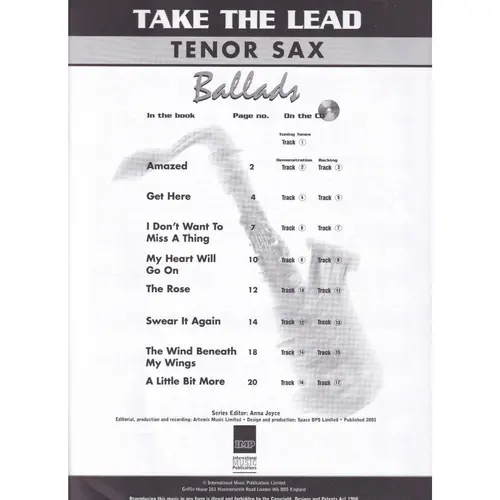 Take The Lead - Ballads - Tenor Saxofone