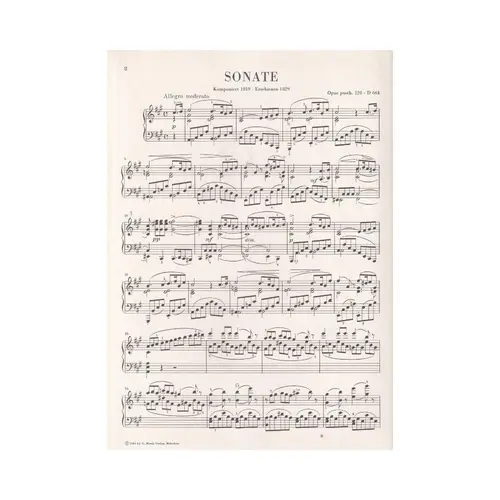 Klaviersonate A Dur - Op.120 Posth. D 664 - Urtext - PROMOÇÃO !