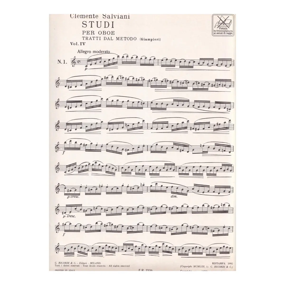 Studi per oboe (tratti dal Metodo) Vol.4