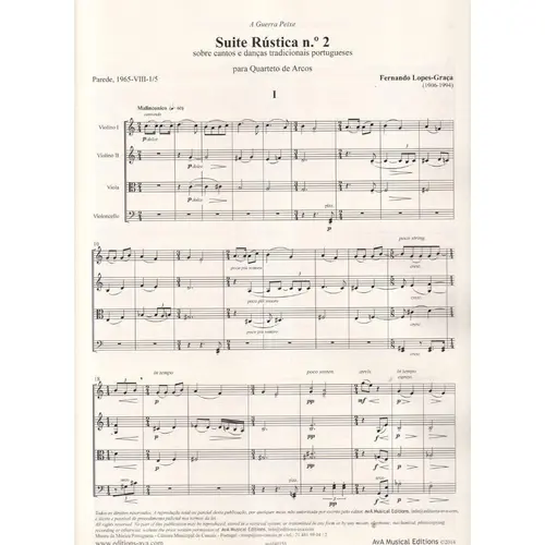 Suite Rústica Nº 2 para Quarteto de Cordas