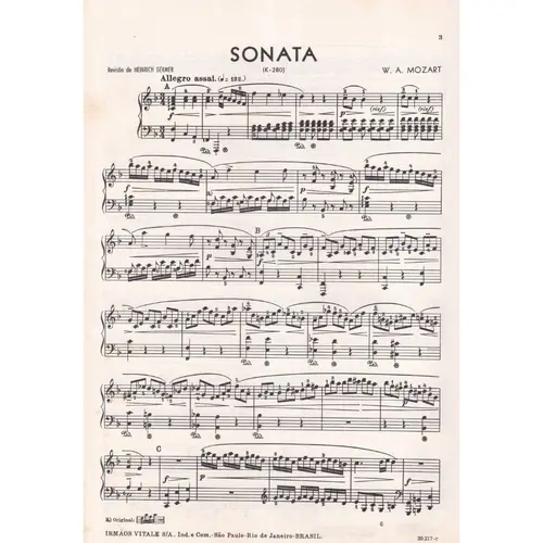 Sonata (K-280) para piano