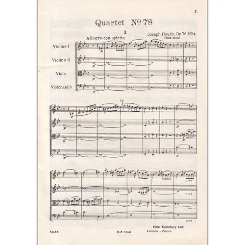 String Quartet B Dur Op.76 N.4