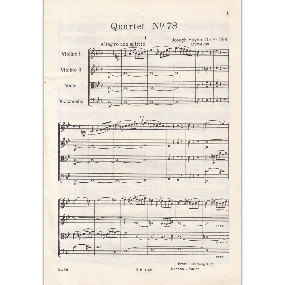 String Quartet B Dur Op.76 N.4