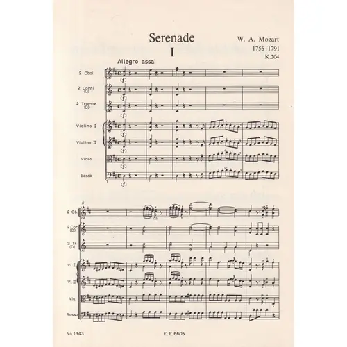 Serenade Kv 204 And March Kv 215  D Major