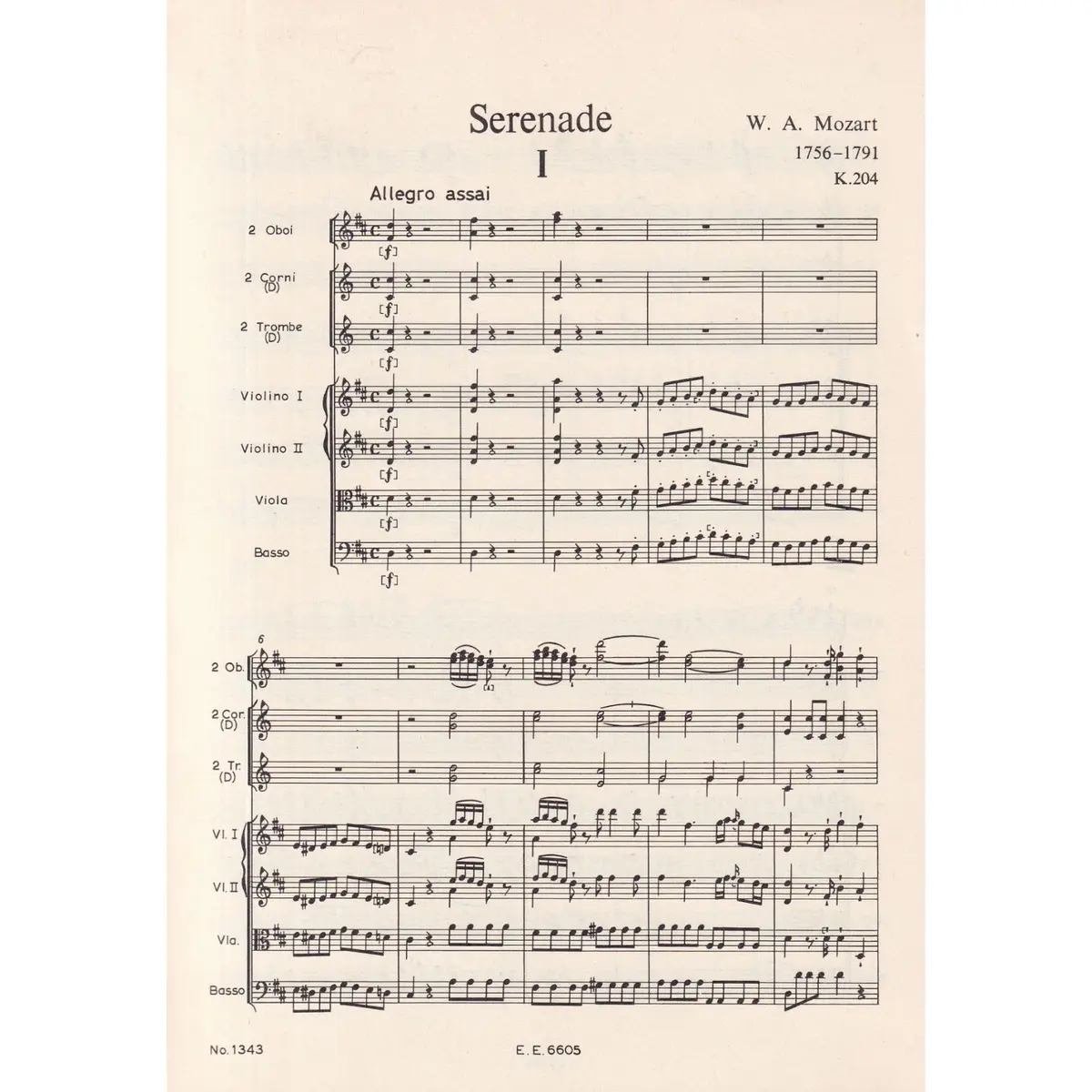 Serenade Kv 204 And March Kv 215  D Major