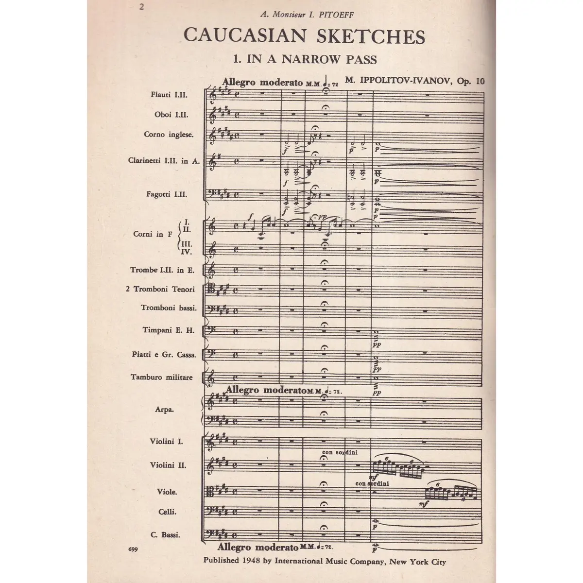 Caucasian Sketches - Op.10 ( study score)