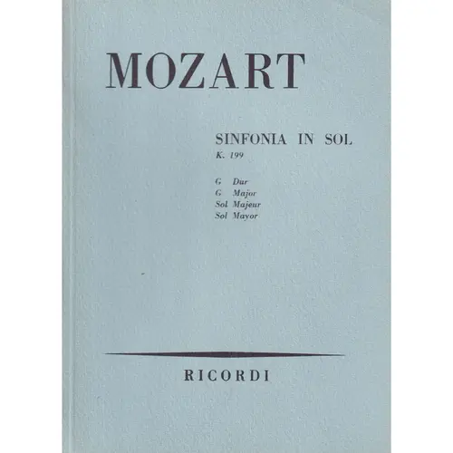 Sinfonia In Sol - Kv 199  ( study score)