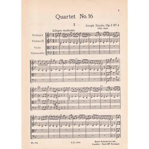 String Quartet Bb Major  Op.3 N.4