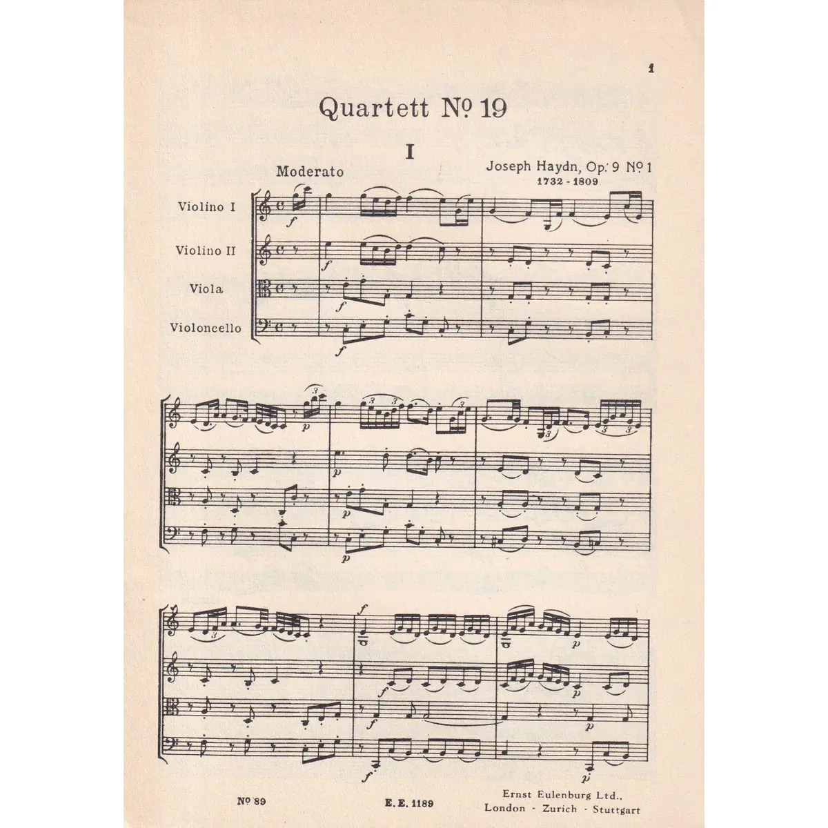 String Quartet C Major - Op.9 N.1