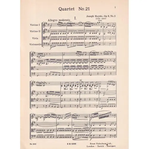 String Quartet G Major - Op.9 N.3