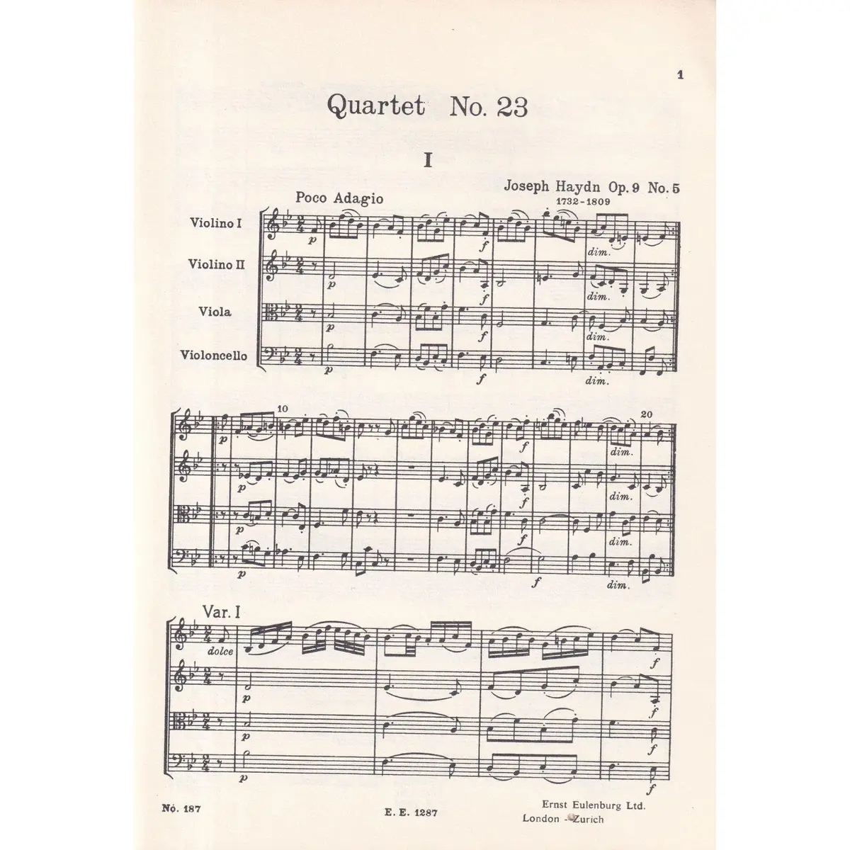 String Quartet Bb Major - Op.9 N.5