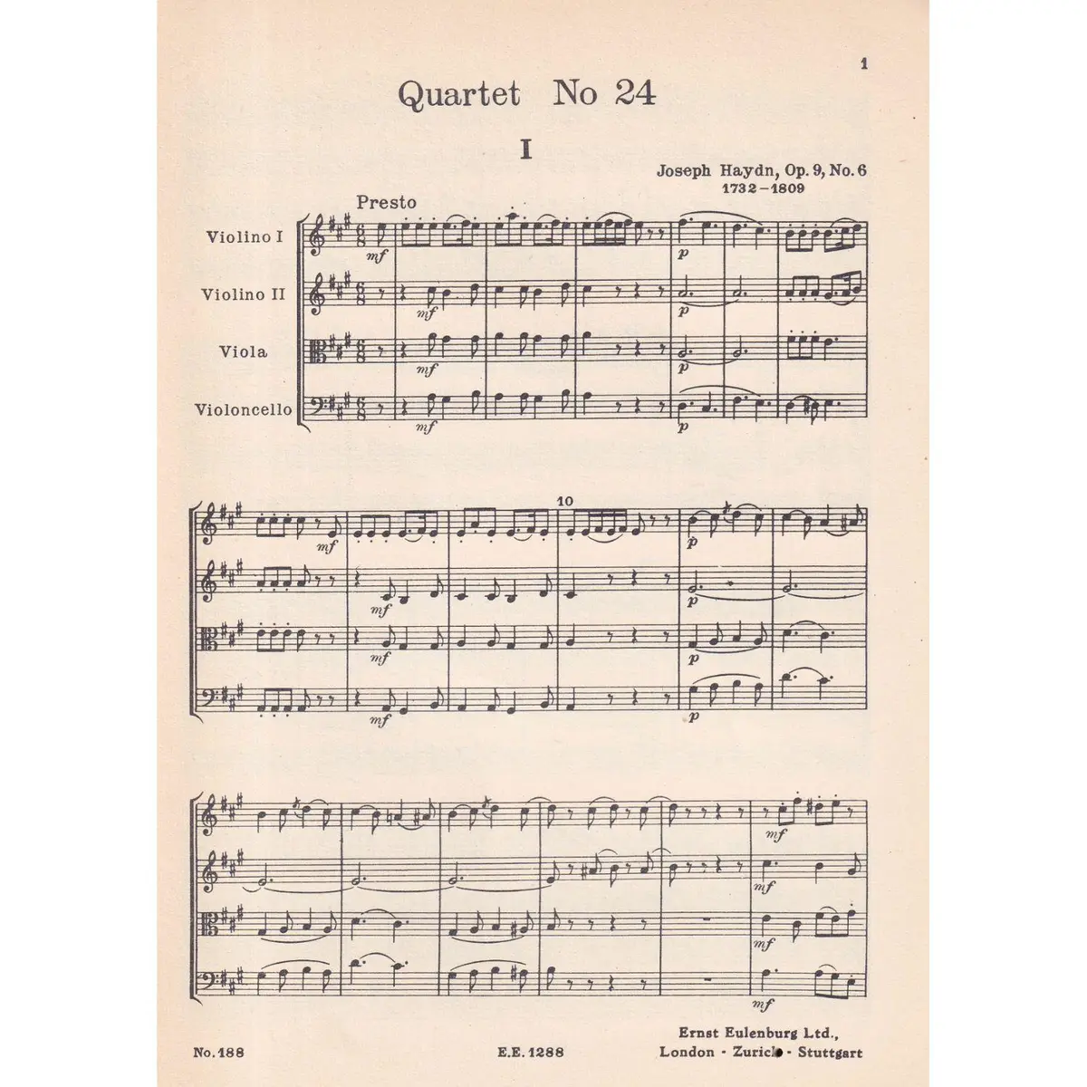 String Quartet A Major - Op.9 N.6