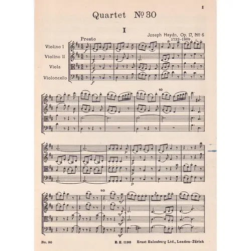 String Quartet D Major - Op.17 N.6