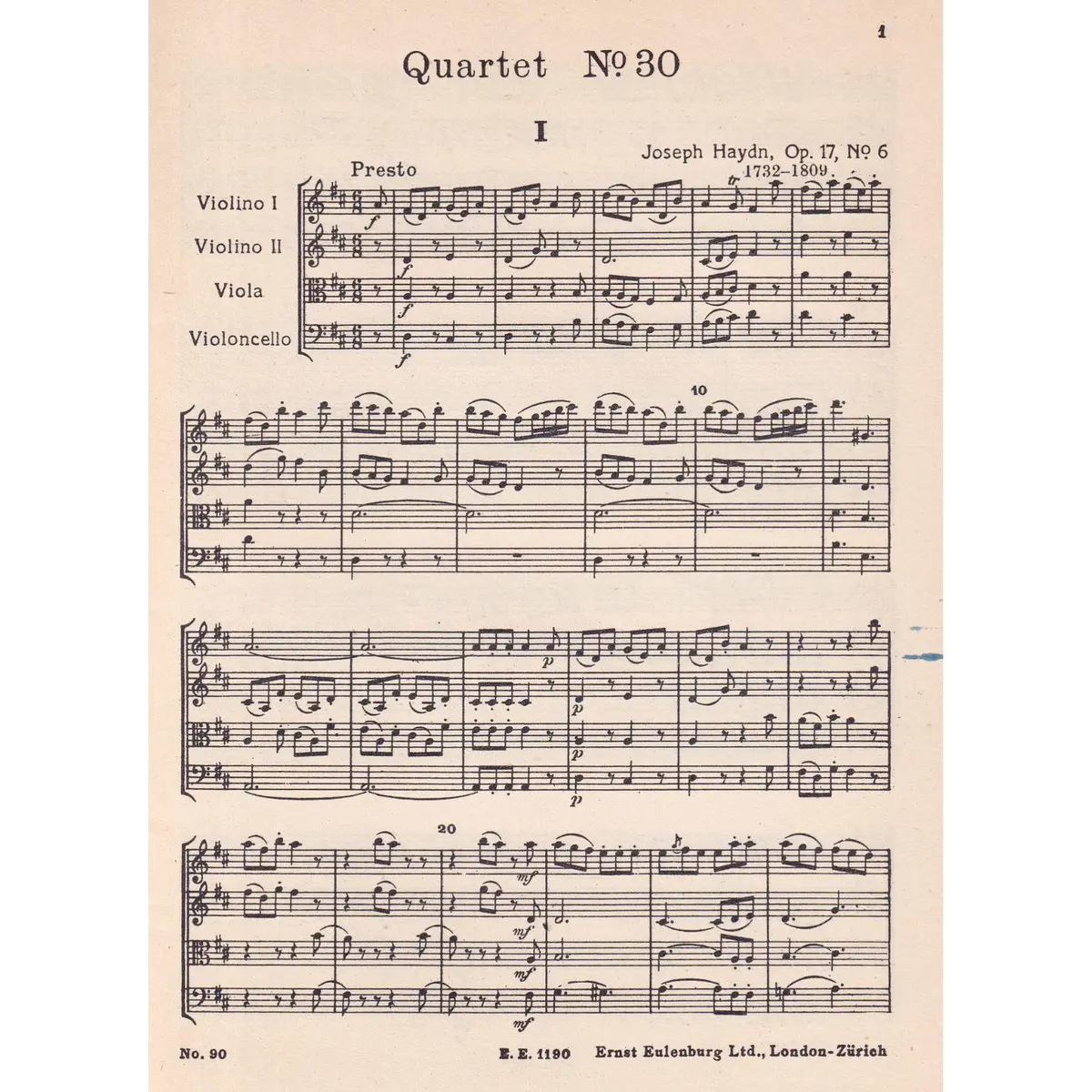 String Quartet D Major - Op.17 N.6