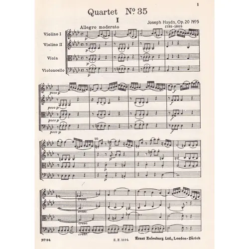 String Quartet F Minor - Op.20 N.5