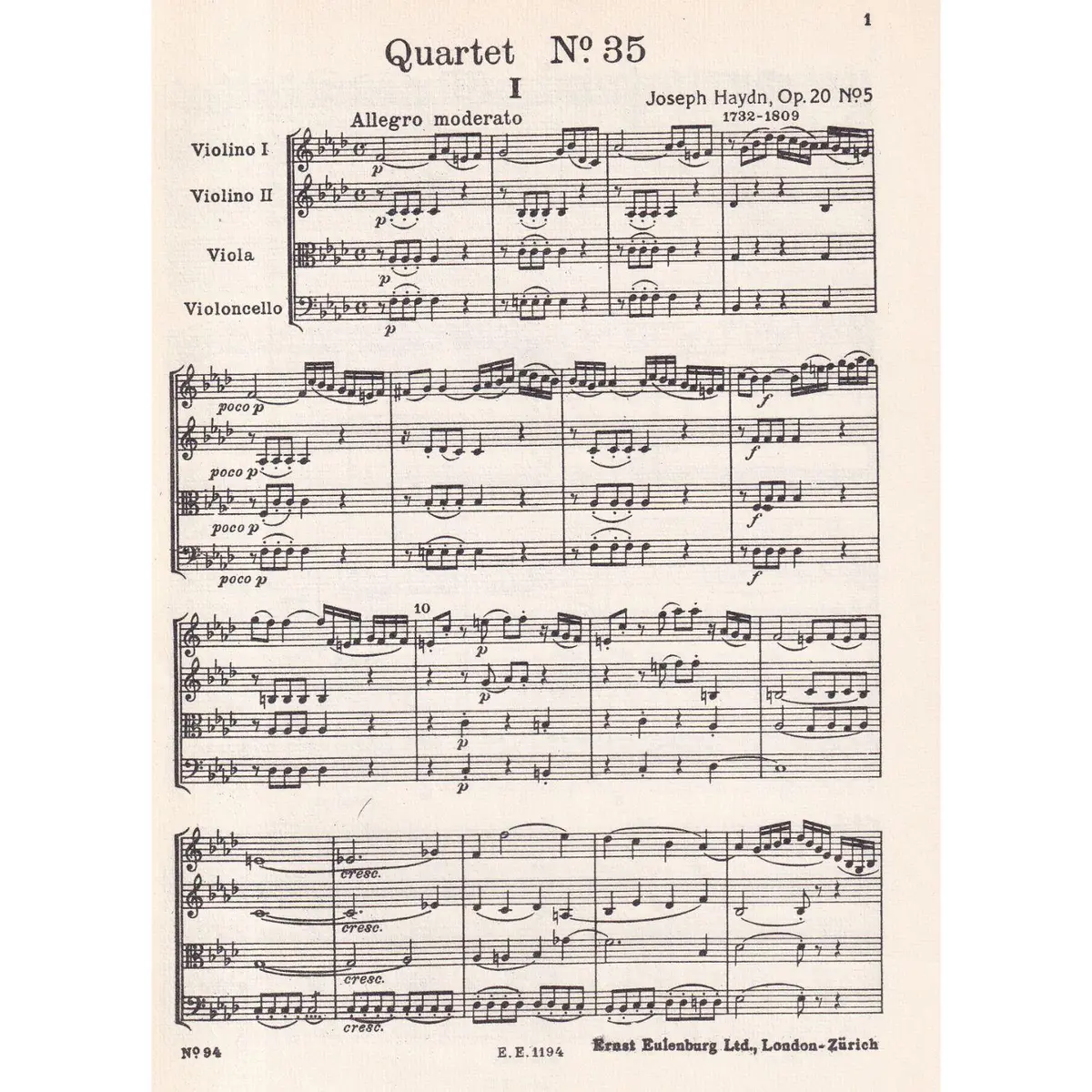 String Quartet F Minor - Op.20 N.5