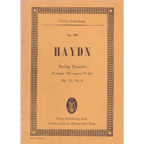 String Quartet D Major - Op.33 N.6