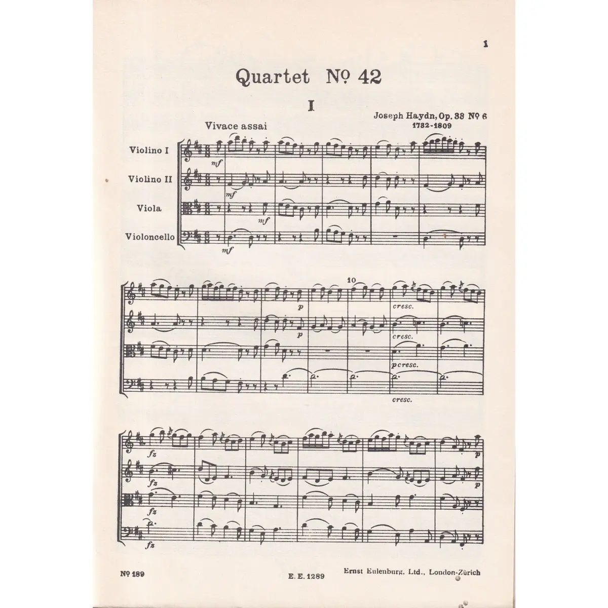 String Quartet D Major - Op.33 N.6