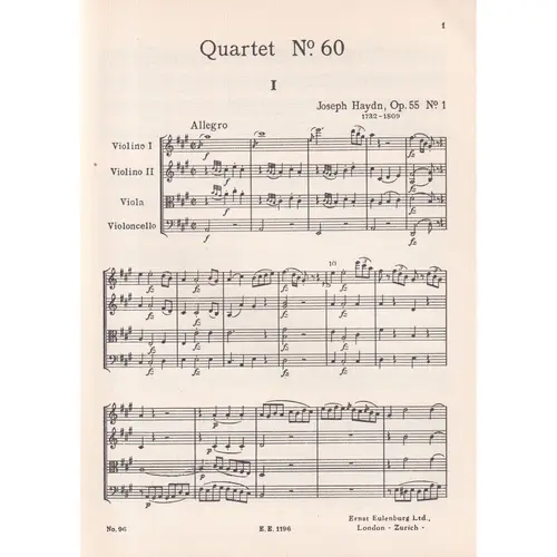 String Quartet A Major - Op.55 N.1