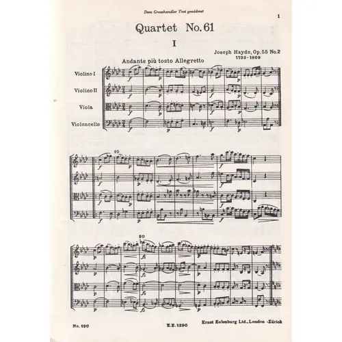 String Quartet F Minor - Op.55 N.2