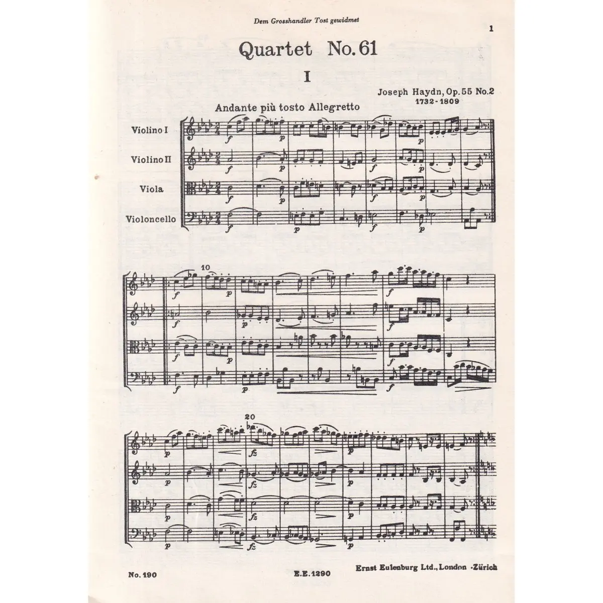 String Quartet F Minor - Op.55 N.2