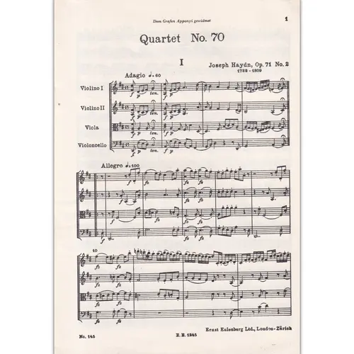 String Quartet D Major - Op.71 N.2