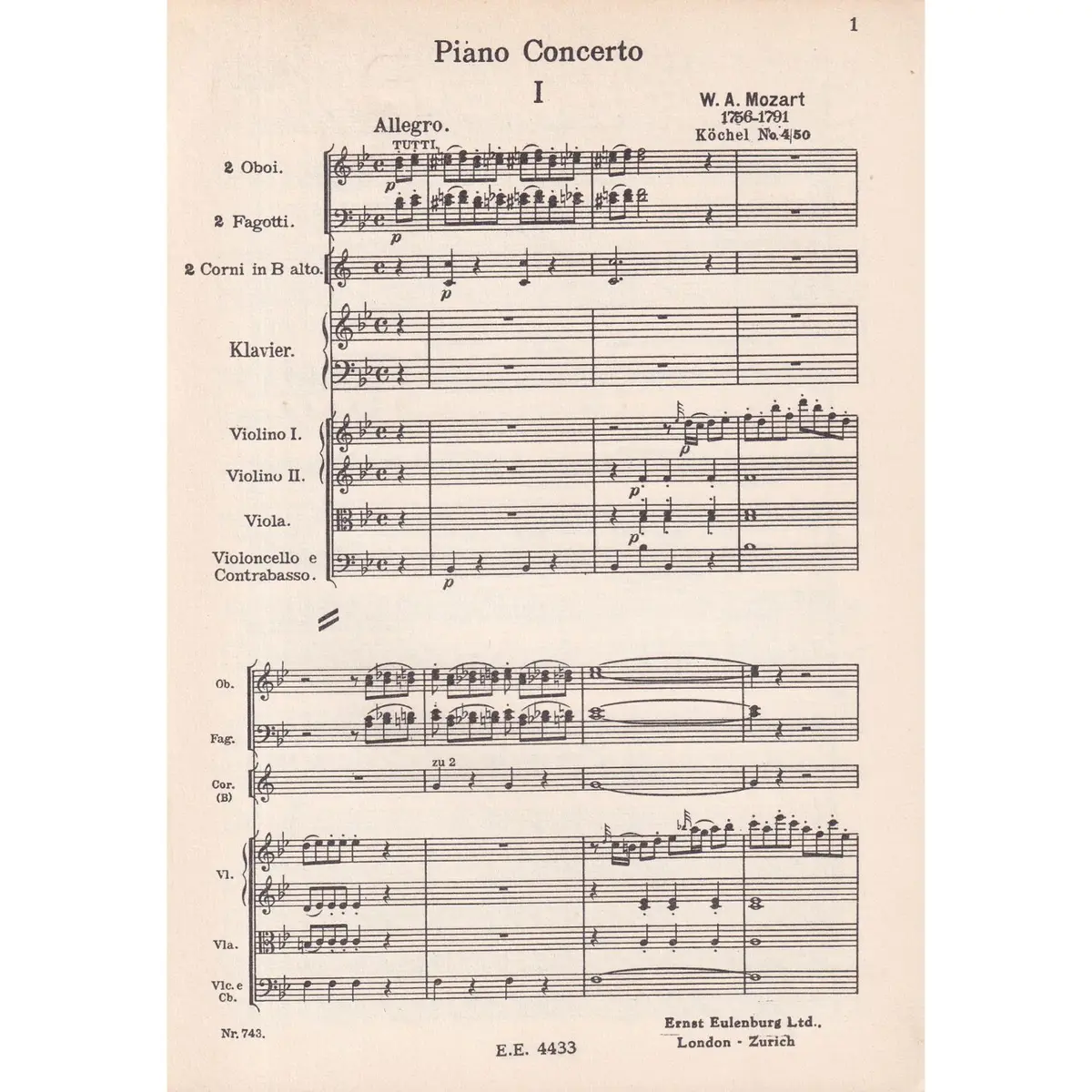 Piano Concerto Bb Maj. Kv.450