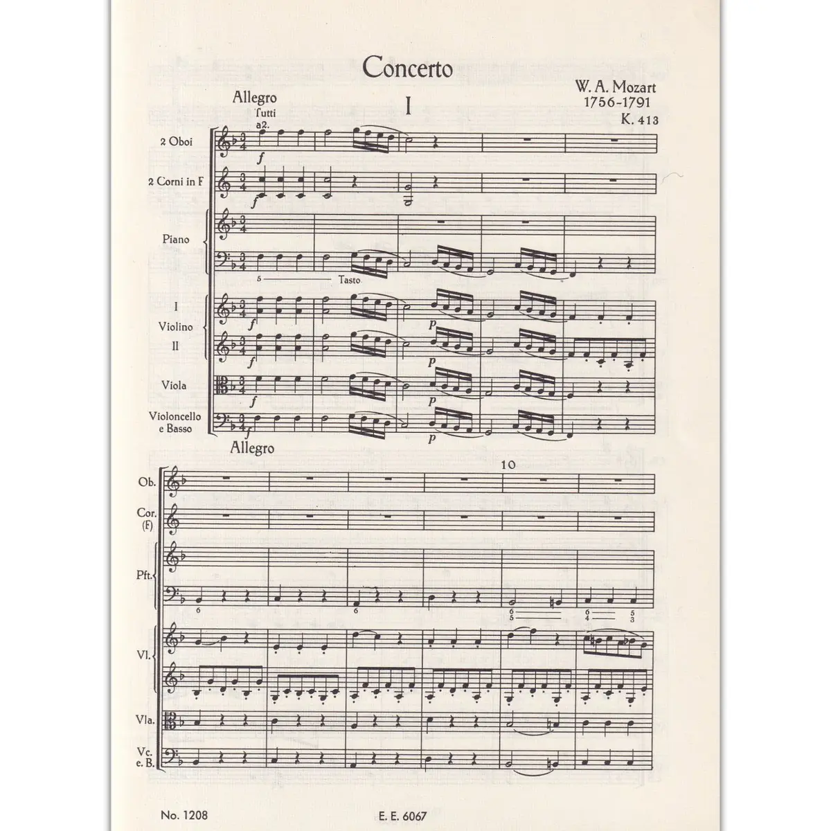Piano Concerto F Major Kv. 413