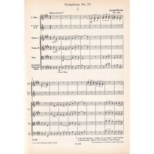 Symphony N.29 E Major