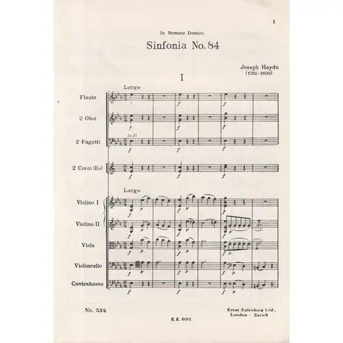 Symphony N.84   Eb Major
