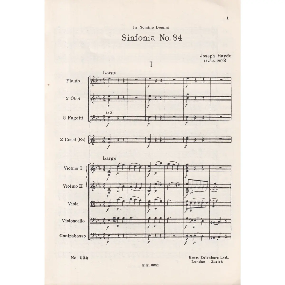Symphony N.84   Eb Major