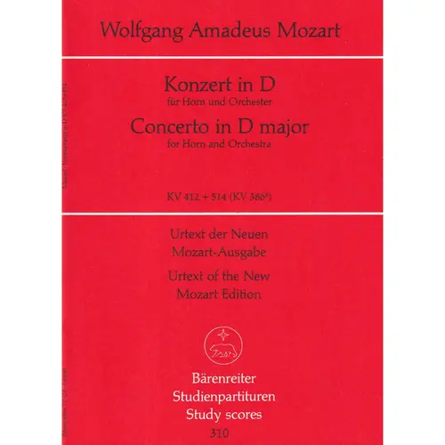 Konzert In D Fur Horn-Kv 412/514 (Kv 386 B)