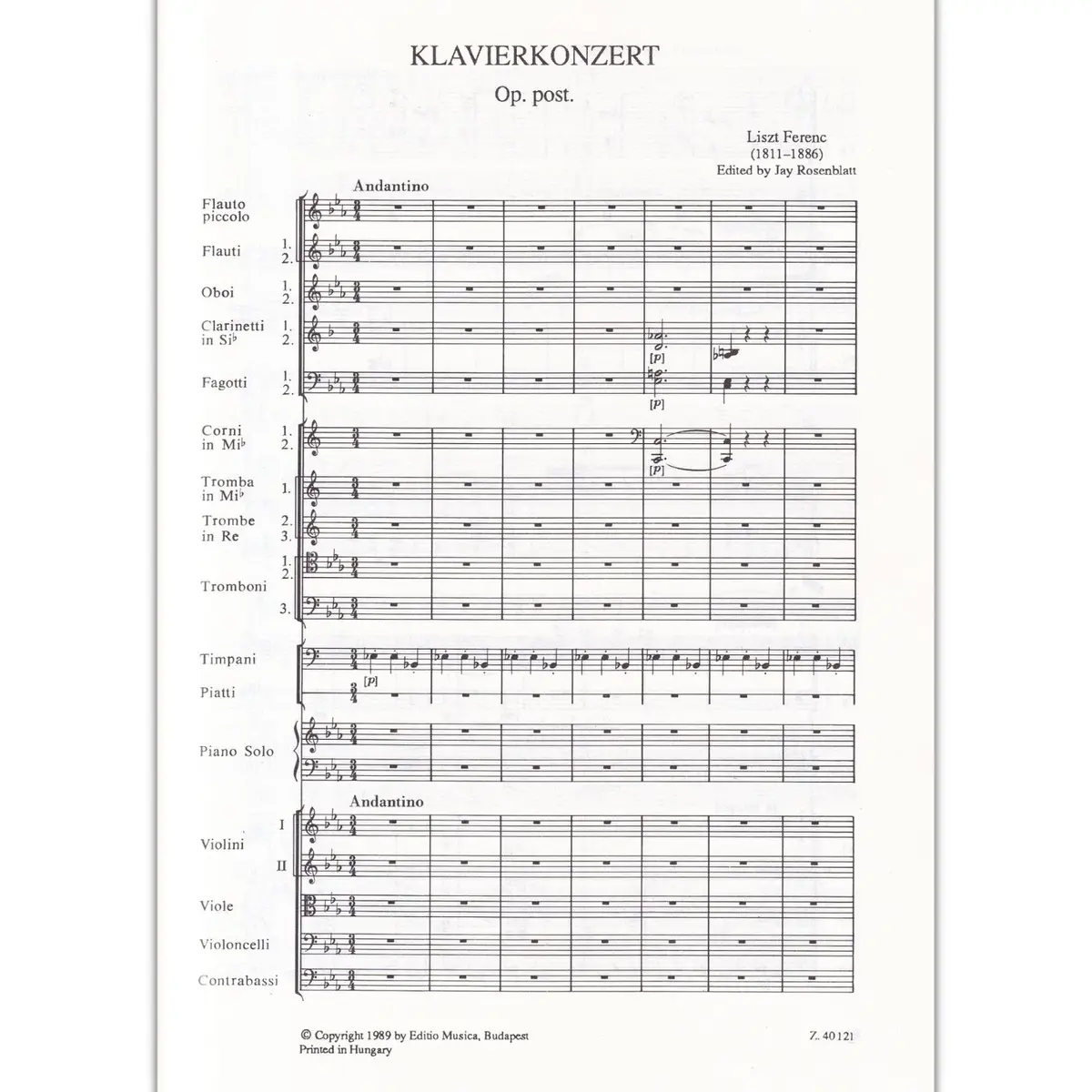 Klavierkonzert Es-Dur, Op.Post