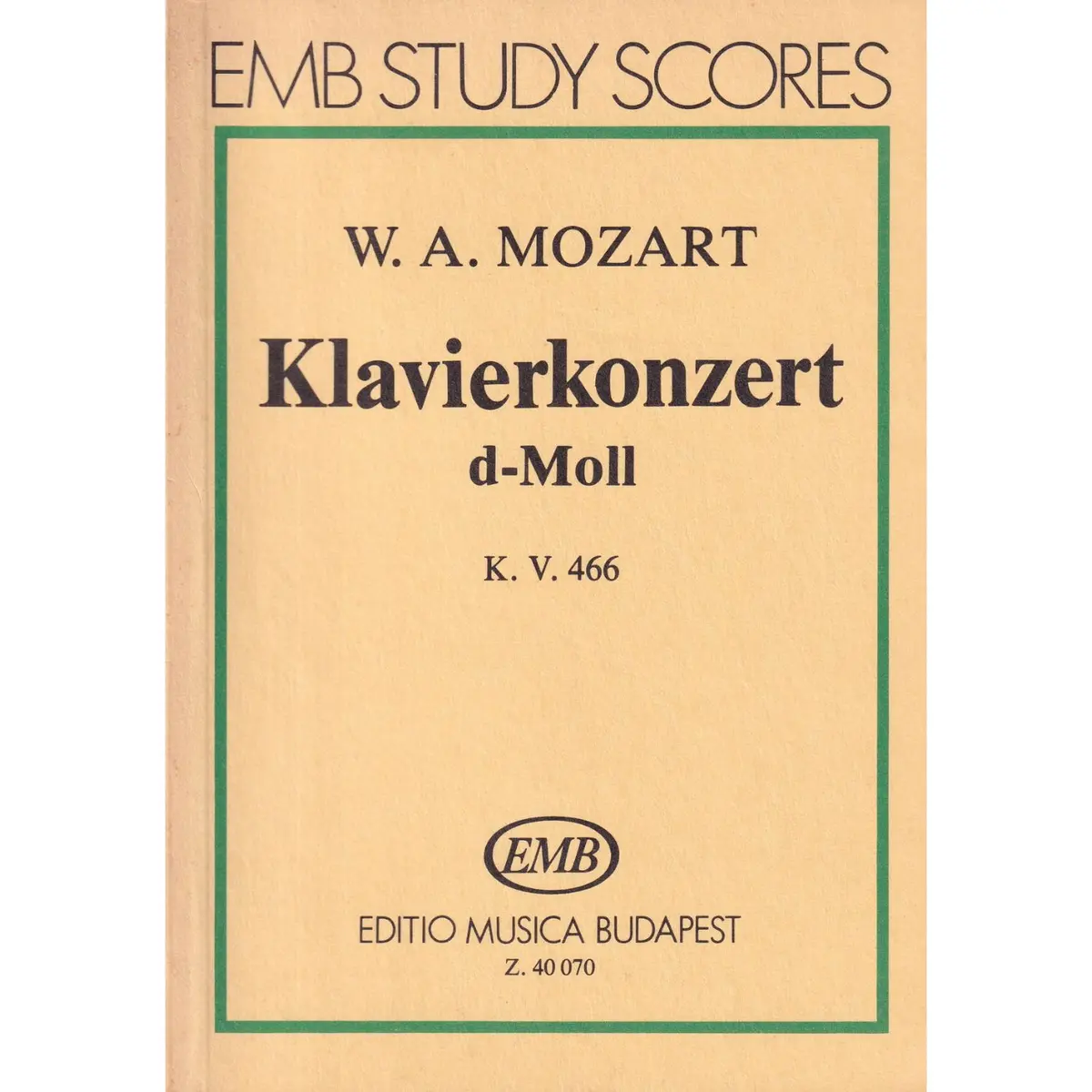 Klavierkonzert D-Moll Kv 477 (study score)