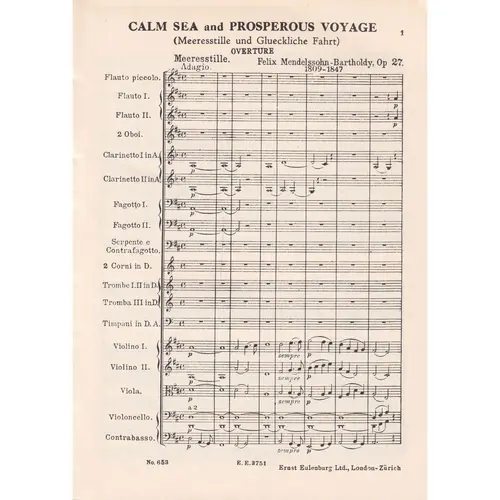 Meeresstille Und..Ouverture Op.27