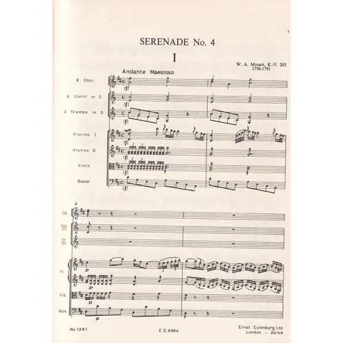 Serenade N.4 D Maj. Kv 203;237