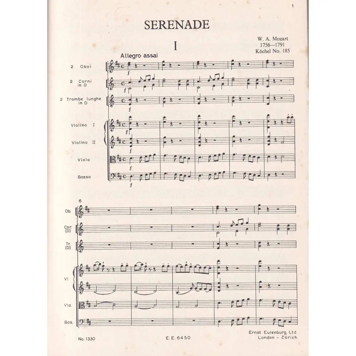 Serenade And March D Major  Kv 185-189