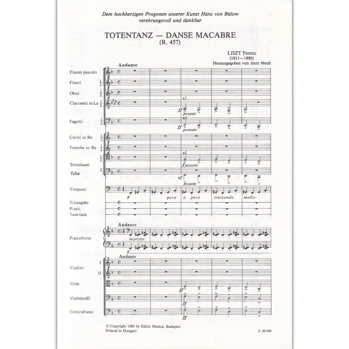 Totentanz (Danse Macabre Fur Klavier Und Orch.