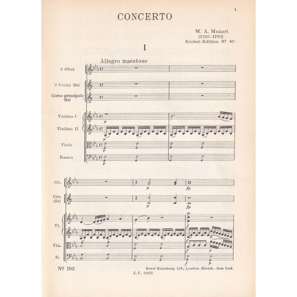Horn Concerto Eb Maj.-Kv 417