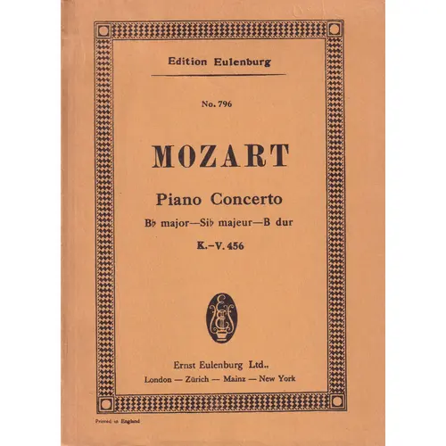 Piano Concerto Bb Maj.-Kv  456