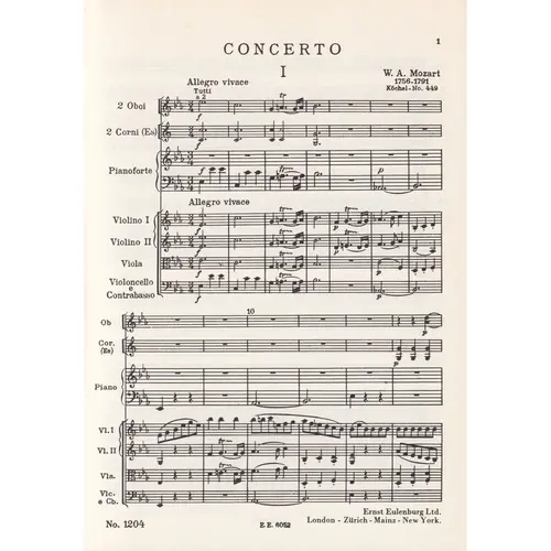 Piano Concerto Eb Maj.-K 449